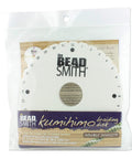 Front view of BeadSmith Round Kumihimo Disk For Braiding Jewelry Making, 6 Inch Diameter, 0.75 Inch Thick Double Dense Foam in packaging.