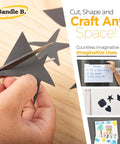Flexible Magnetic Sheets With Adhesive Backing Pack Of Four 8 By 10 Inches Each 16 Mil Thick being cut into shapes for crafts and labels
