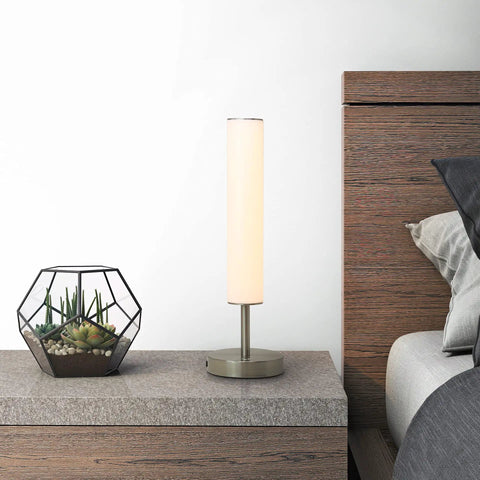 Dimmable LED Cylinder Table Lamp With 360 Degree Illumination And Three Color Temperatures Easy Touch Dimmer in bedroom