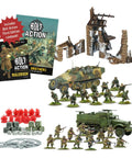 Bolt Action Third Edition Starter Set For WWII Tabletop Battle With 28mm US Airborne And German Grenadiers, SdKfz 251 Hanomag, miniatures