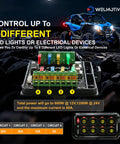8 Gang Switch Panel With Auto Dimmable LED Touch Control And Memory Function 12V DC 720W Max 60A Workhorse Universal Relay Box For Trucks ATVs UTVs Boats RVs SUVs And Marine Blue