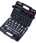 Heavy Duty Socket Wrench Set With One Half Inch And Three Eighth Inch Drive Ratchets, 120 Piece Auto Repair Tool Kit in case