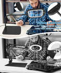 Dual Lens Lighted Magnifier With Stand For Reading And Crafts, Extra Large 7 Inch Viewing Area, 10X Main Lens And 30X Detail Lens