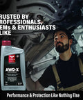 AWD X Pro Full Synthetic Dual Pump Fluid For Honda And Acura AWD Systems DPSF Compatible 1 Quart, mechanic using fluid