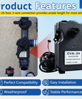 SPORDA CVA-24T valve actuator, 24VAC 3-wire, installed on irrigation valve; fits Pentair 263045.