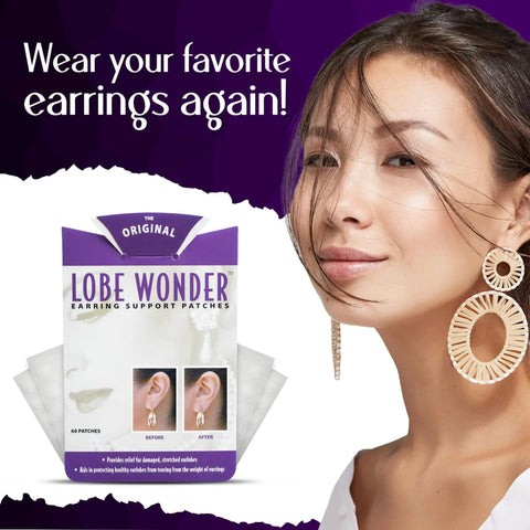 Clear Latex Free Ear Lobe Support Patch For Pierced Ears That Instantly Lifts And Protects Prevents Torn Or Stretched Lobes Nearly Invisible Earring Back Alternative For All Styles And Sizes 60 Patches