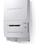 Manual Thermostat For Garage And Outdoor Buildings, Non Programmable White, No Frills Design With 35 To 85 Fahrenheit Temperature.