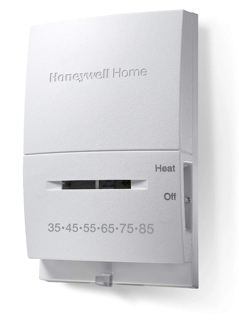 Manual Thermostat For Garage And Outdoor Buildings, Non Programmable White, No Frills Design With 35 To 85 Fahrenheit Temperature.
