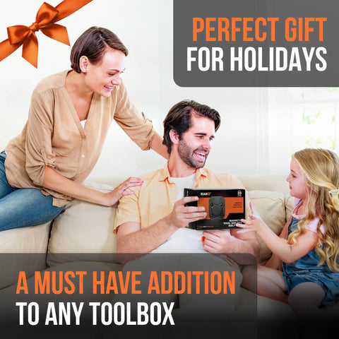 Family gifting Magnetic Tool Belt Holder Clip On Magnet Holster With 20 Pound Capacity box, perfect for holidays.