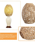Cozy Vibe Handwoven Rope Pendant Lampshades Set Of Three For Living Room And Bedroom Ceiling Lights wicker light shade