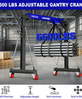 Real Deal 3 Ton Gantry Crane With 6600 Lbs Load Rating And Thick Steel Build For Demanding Shop Jobs gliding with pipes in a workshop.