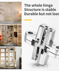 Six Packs Hidden Door Hinges Cross Style 180 Degree Concealed Hinges For Doors And Kitchen Cabinets In Tough Stainless Steel
