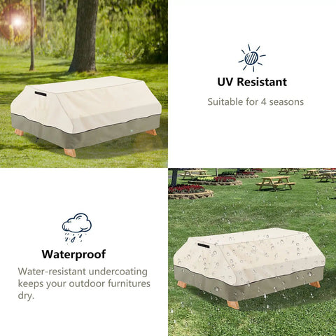 Heavy Duty Waterproof Picnic Table Cover Fits 70 To 72 Inch Tables Up To 75 L By 62 W By 30 H 600D Tough Canvas Built To Last