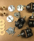Heavy Duty Upright Piano Caster Set Of 4 With Hardware Double Rubber Wheels Ball Bearing Swivel Floor Friendly 160 Lb Per Caster