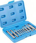 10 Piece Screw Tap Extractor Set For Removing Broken, Stripped, And Damaged Screws And Bolts, Heavy Duty High Speed Steel, in storage box