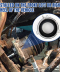 Round locking hub actuator for 4WD with metal housing, black seal, and serrated inner gear