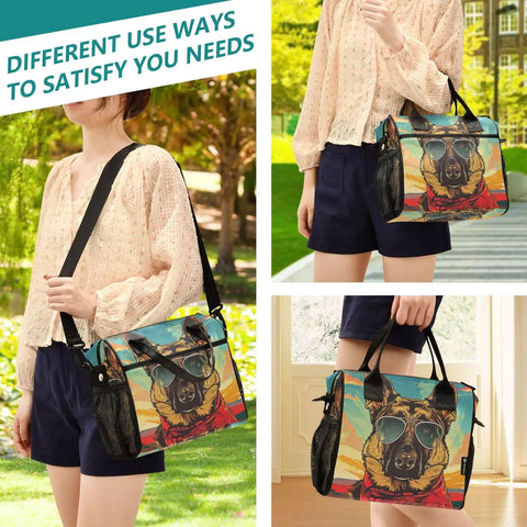 Insulated Lunch Bag Cooler Tote For Outdoor Picnics And Camping, Reusable Shoulder Bag With Detachable Strap in various uses