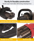Heavy Duty Electric Rebar Bender 1400W Hydraulic Steel Bar Bending Machine features durable hydraulic piston and sturdy high-intensity hook.