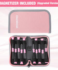 Slick 10 Piece Precision Screwdriver Set With Ergonomic Comfort Grip And Sturdy Pink Pouch for electronics repair, magnetizer included.