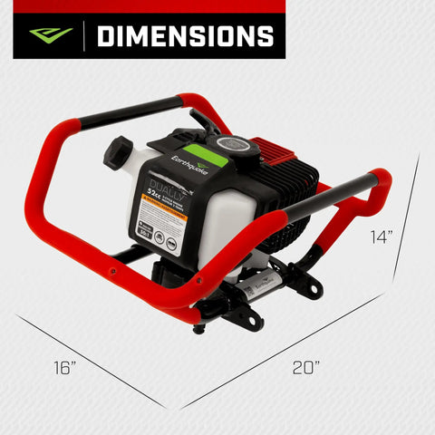 One Or Two Person Use 52Cc Auger Beast Powerhead with dimensions of 20x16x14 inches and red handles.