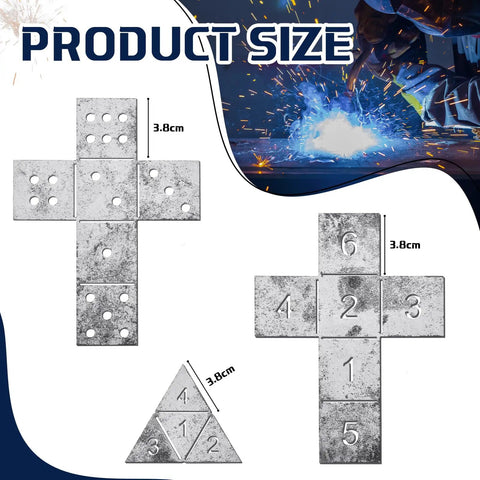 Three Piece Welding Practice Kit With Coupons And Triangle Plate For Beginners, DIY Weld Training Set For Mild Steel Dice Coupons
