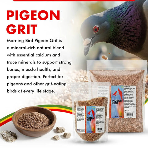 Pigeon Grit for Strong Muscles and Bones, Nutritious Bird Food for grit-eating birds, 1.5 lb bag with mineral-rich formula.