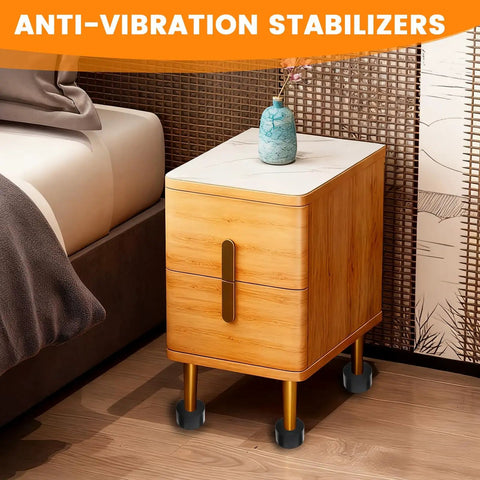 Set Of Eight Built Tough Black Rubber Spacers And Heavy Duty Backing Washers One Inch Outside Diameter With Three Eighths Inner Bore Thick Gasket Rings For Zero Hassle Bolt Security And Slick Sealing under a nightstand to prevent vibrations.