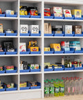 Heavy Duty Plastic Shelf Bins For Garage, Closet, And Drawer Organization 12 X 8 X 4 Inches Green 12 Pack in pantry shelves