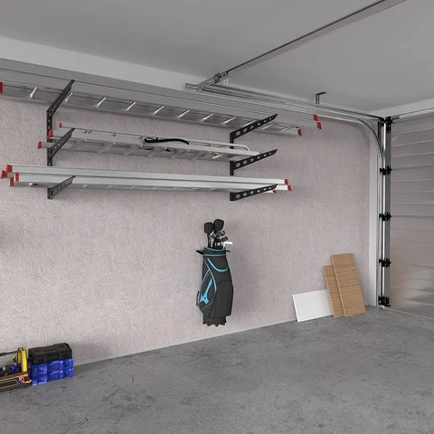 Golf Bag Storage Rack Wall Mount Organizer For Garage Durable Metal Clamp Keeps Bags Upright Off The Floor Fits Any Cart Or Stand Bag