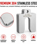 Stainless Steel Shim Kit 2 By 2 Inch Slotted Shims Collection 100 Pieces Across 10 Thicknesses For Machine Leveling Motor Alignment