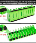 Pliers Organizer and Rack 4 Pack With 40 Slot Tool Storage For Toolbox Drawers High Vis Green Non Slip Rubber Base Interlocking Modular Holders.