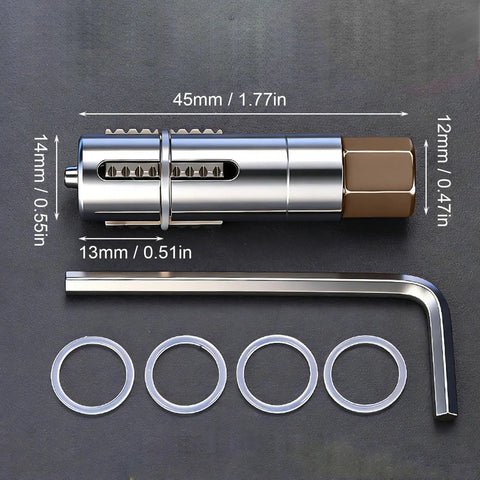 Hamwesh Heavy Duty 45# Steel Broken Pipe Extractor Tool with Hex Wrench, Dual Diameter Stripped Thread Remover Kit 45mm 12mm