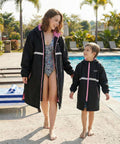 Mens Waterproof Swim Parka With Hooded Poncho For Beach Or Pool, Oversized Changing Coat, Windproof And Splash Proof Outer Shell, Size L