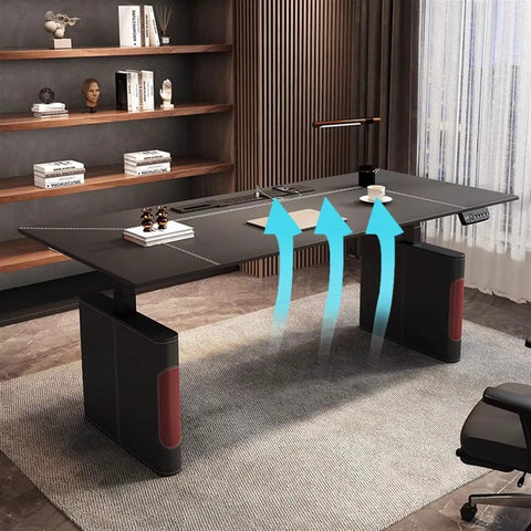 Electric Standing Desk Silent Height Adjustable PC Workstation Solid As A Rock Home Office Table 220X70 Cm with ergonomic design.