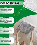 Installation steps for 20x25x2 Inches MERV 8 Pleated HVAC Air Filter For Furnace And AC Systems Easy Fit.