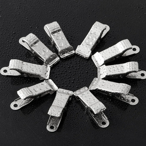 10 Pcs Mini Metal Clamps Crocodile Clips One Half Inch Wide Spring Clamps With Smooth Jaw And Five Sixteenth Inch Capacity Silver Pack