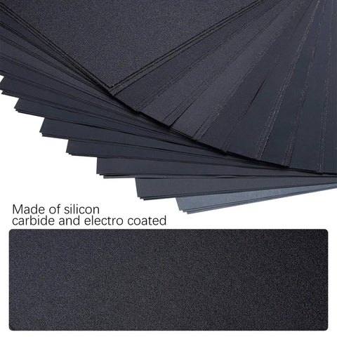 Assorted Grit Sandpaper Kit 120 To 5000 For Wood Furniture Metal Auto Polishing 9 By 11 Inches 36 Sheets Wet Or Dry Sanding With Waterproof Silicon Carbide
