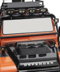 RC car with Ultra Bright White LED RC Car Lights For 1 To 10 Scale Crawlers, angle adjustable mounts on the roof bar