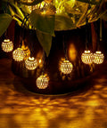 Solar Powered Globe String Lights Outdoor 60 LED 36 Ft With 8 Modes Warm White Waterproof Fairy Lights in indoor plant display