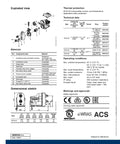 Technical diagram of Scala2 Smart Pressure Boosting Pump with auto control, dimensions, materials, and specifications