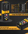 Rechargeable Laser Distance Meter With 265 Ft Range Six Measurement Modes Including Single Continuous Min Max Area Volume Two Point Pythagorean Three Point Pythagorean M In Ft Readouts Three Reference Points For Easy Pro Jobsite Measurements, USB Type-C charging
