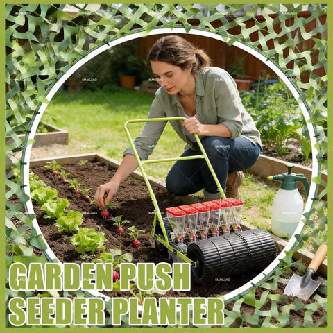 Hand Push Precision Seed Planter For Row Crops, 2 Row Garden Seeder For  Corn, Peanut And Soybean Seeds, Ideal For Terraced Gardens And Small Scale  