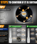 Diagram displaying two steps to confirm fit for Solid Rig 2000 Lb 2 Pack Boat Trailer Hub Kit 5X4.5 Bolt Pattern.