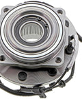 Slick Front Wheel Bearing And Hub Assembly For 2017 To 2022 Ford F250 F350 Super Duty 4wd top view showing tight tolerance and sensor.