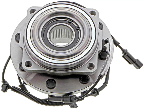 Slick Front Wheel Bearing And Hub Assembly For 2017 To 2022 Ford F250 F350 Super Duty 4wd top view showing tight tolerance and sensor.