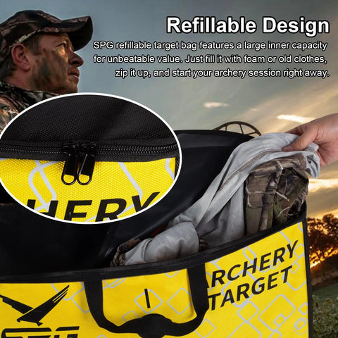 Close-up of Portable Archery Target Bag With Easy Carry Handles Weatherproof Design Ideal For Backyard Practice