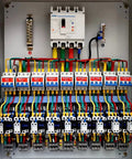4 Sheets Electrical Panel Labels For Breaker Boxes And Panels, Circuit Breaker Sticker Set For Home And Office shown installed