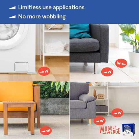 Heavy Duty Leveling Shims for Furniture and Appliances, Transparent Rigid Plastic Wedges, 30 Pack used under various furniture