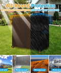Tough As Nails 600D Oxford Hammock Glider Cover in black with UV, windproof, waterproof protection over swing in garden