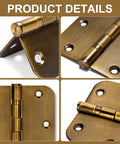 Detailed view of Six Pack Heavy Duty Three And A Half Inch Stainless Steel Door Hinges With Five Eighth Inch Rounded Corners Non Removable Pin